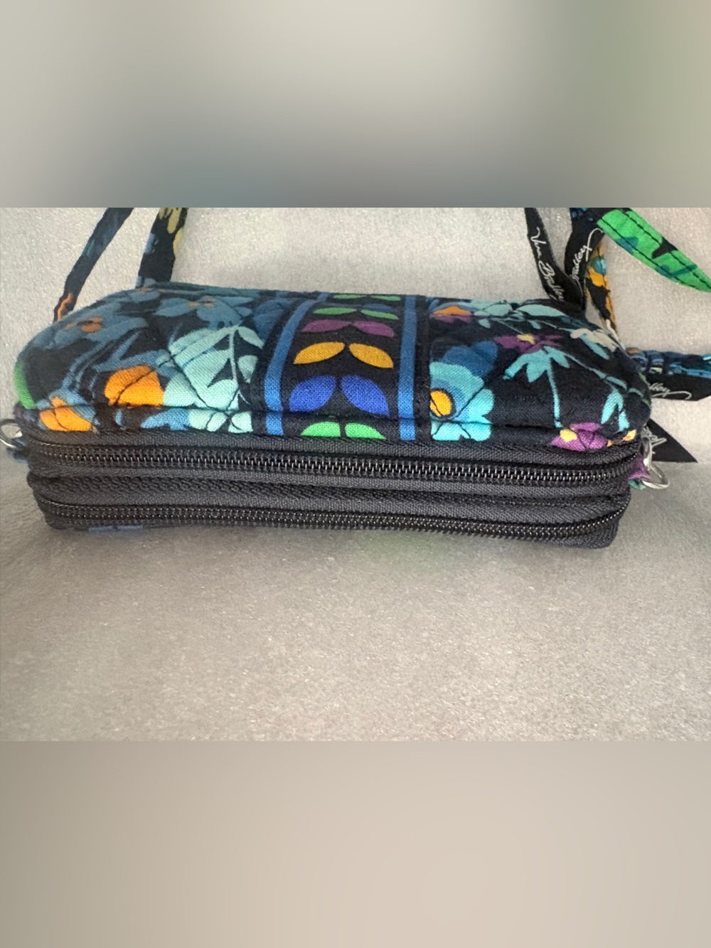Vera Bradley Midnight Floral Quilted Crossbody Wallet / Phone Bag Convertible - Picture 4 of 10